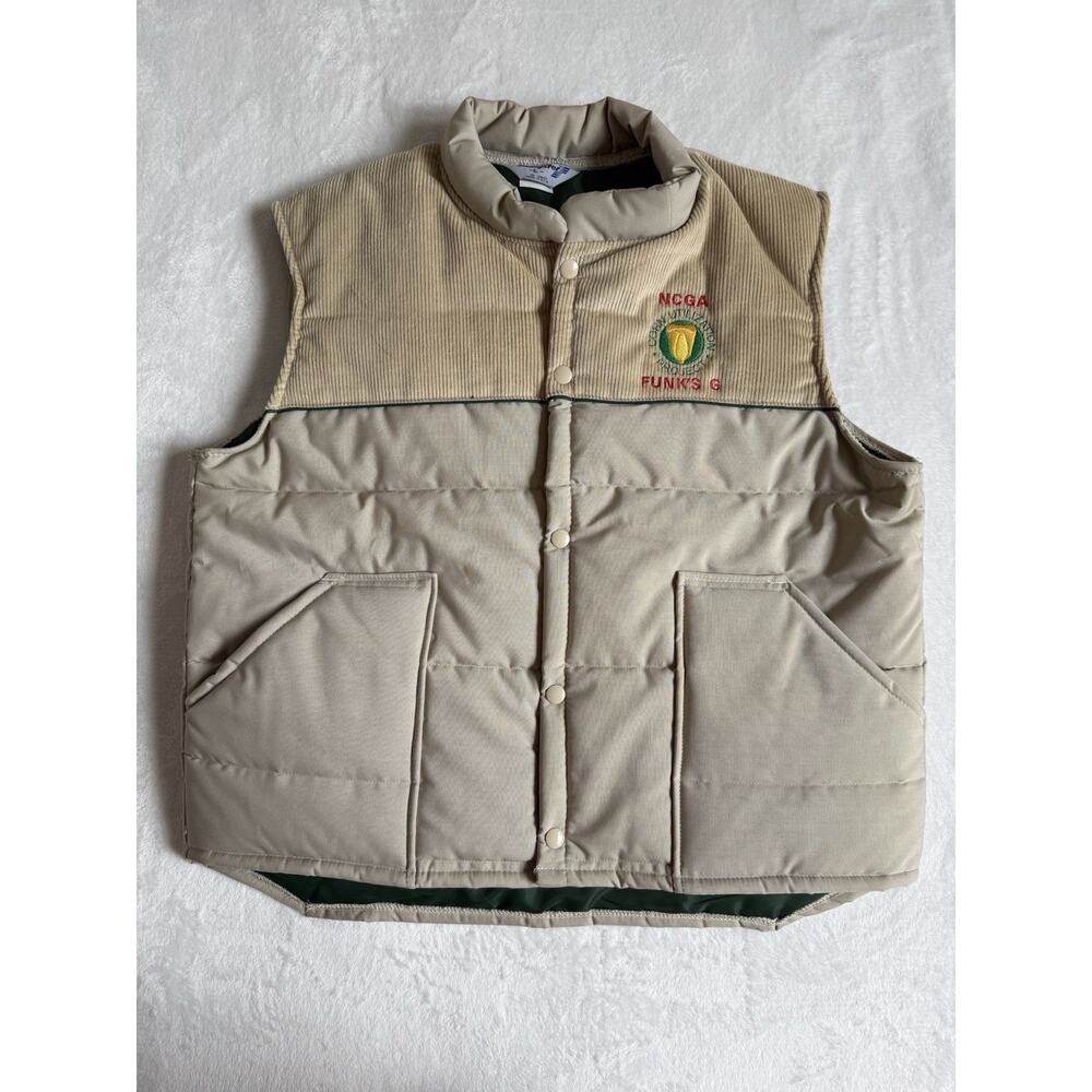 Swingster Vintage Puffer Vest Funks G Hybrid NCGA Farmer USA Snap Size Large